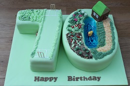 gardening and cricket cake